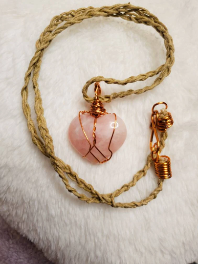 Rose Quartz Heart Necklace